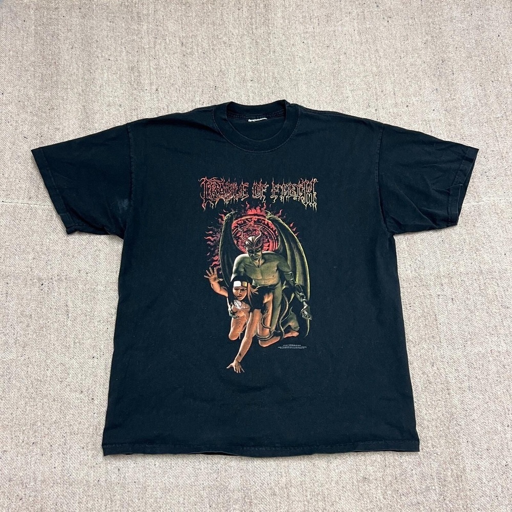 Vintage Cradle Of Filth Shirt Mens XL Black 2000s Behind Me Satan